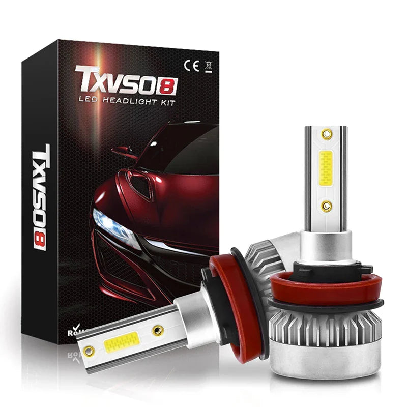 1Pair  H1/H7 /H8/H9/H11 COB LED Headlight Bulbs 110W 20000LM High Low Beam White Lights