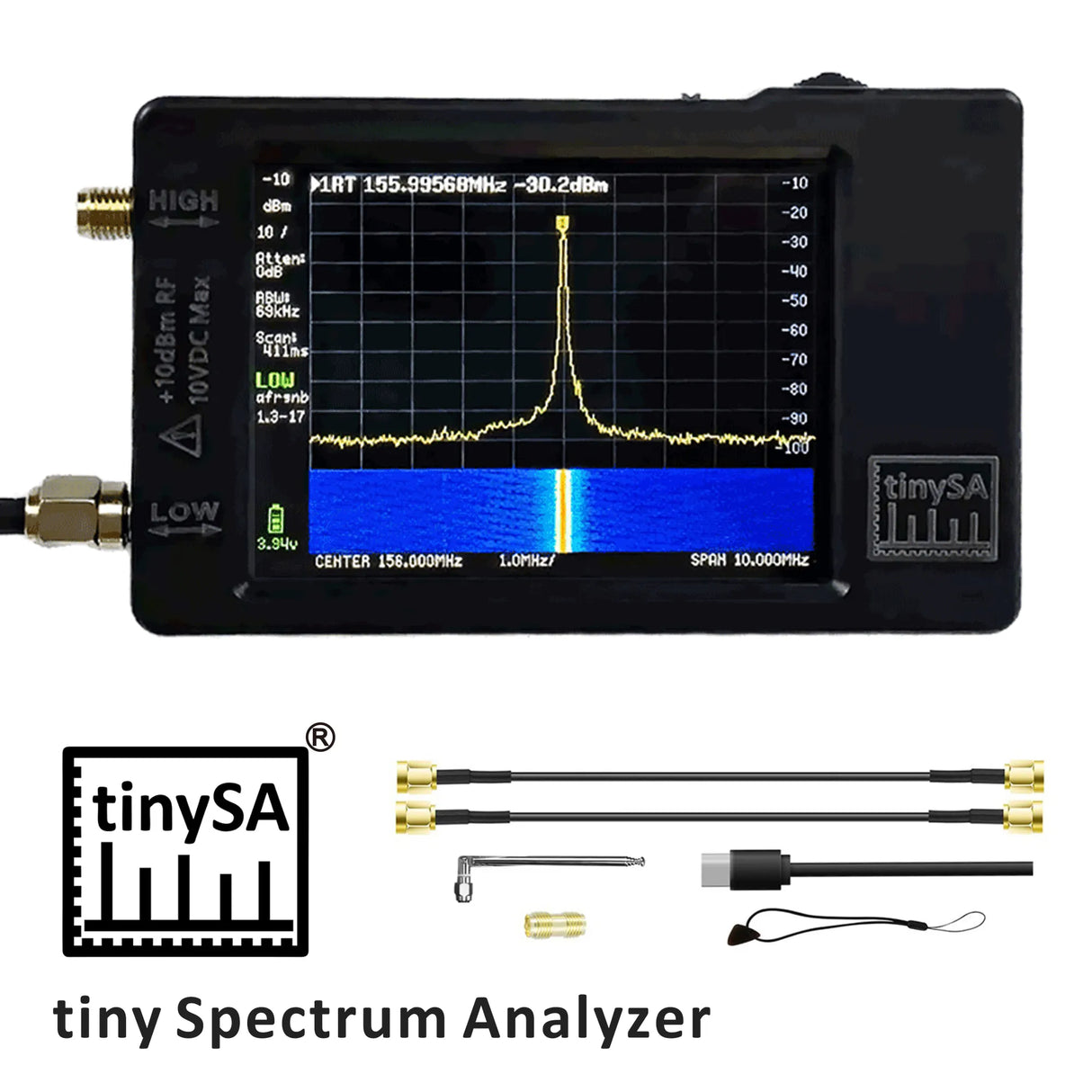 New Version Hand held tiny Spectrum analyzer TinySA 2.8" display with battery