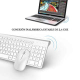 Russian version 2.4g wireless keyboard and mouse, ergonomics, portable full size, USB interface, high-end fashion silvery white