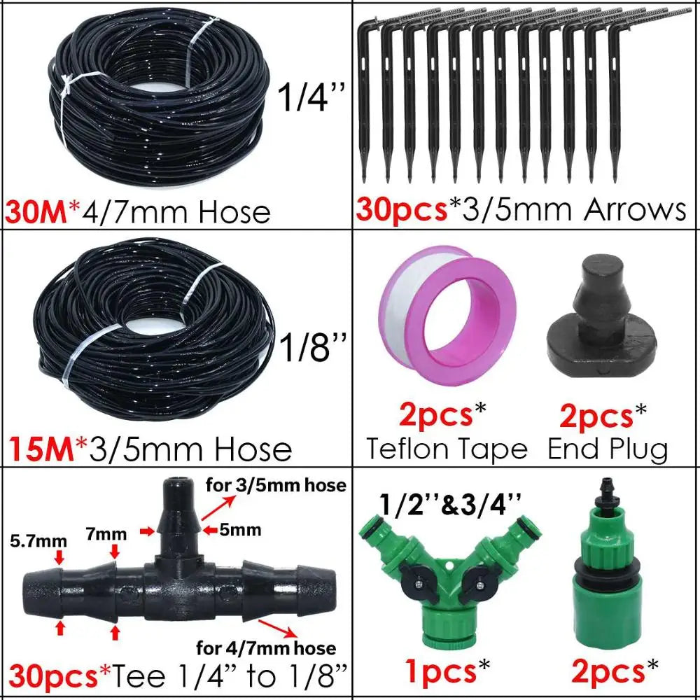 KESLA 4/7mm to 3/5mm Pipe Garden Drip Irrigation System Automatic Watering Kits Elbow Emitter for Home Bonsai Plants Greenhouse