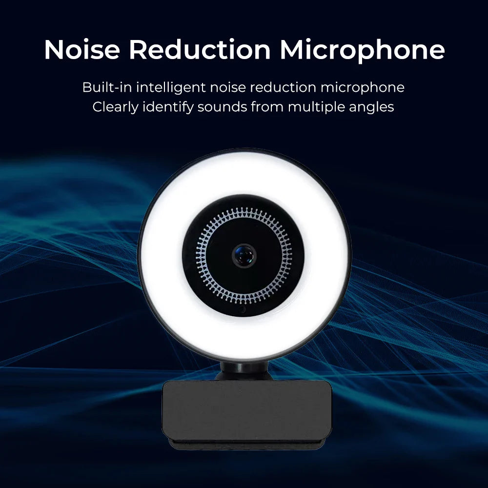 Webcam 1080P mini camera Fill Light Webcam with Microphone 360 degree web Camera for Pc Video Live Calling usb camera  Webcamera