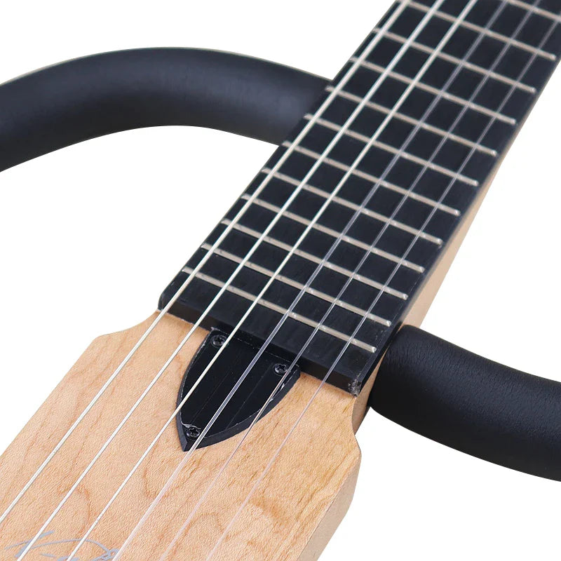 Headless Silence Classical Guitar 6 String 34 Inch Classic Silent Guitar Full Canada Maple Wood Body Can Foldable