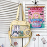 Heart Ita Bag Crossbody with Purse PU Japanese Kawaii Clear Shoulder Bag with Insert Women School Lolita Blue Itabag Tote