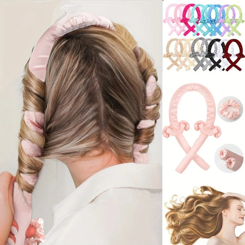 Heatless Curling Rod Hair Accessories Hair Band Ribbon Silk Curling Iron Lazy Curls Sleeping Soft Curling Iron Styling Tool