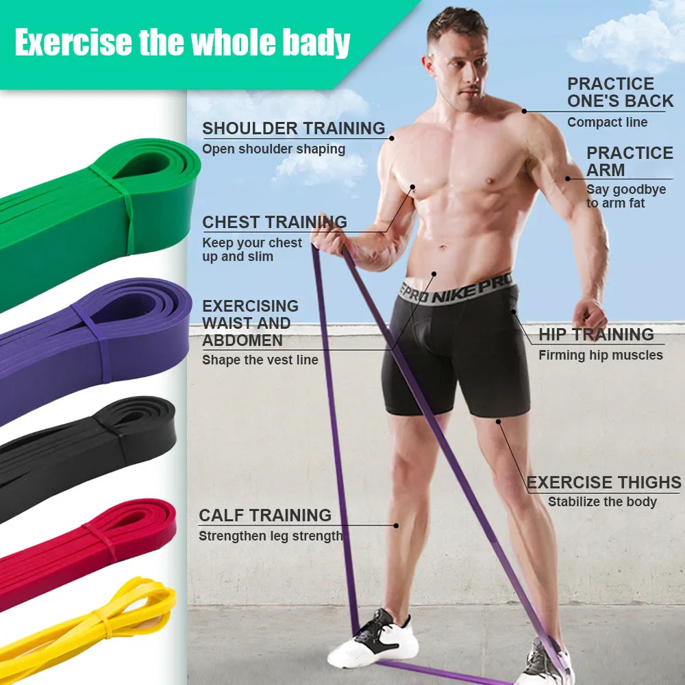 Heavy Duty Latex Resistance Band Set Elastic Exercise Sport Strength Pull Up Assist Band Pilates Stretch for Workout Fitness Leg