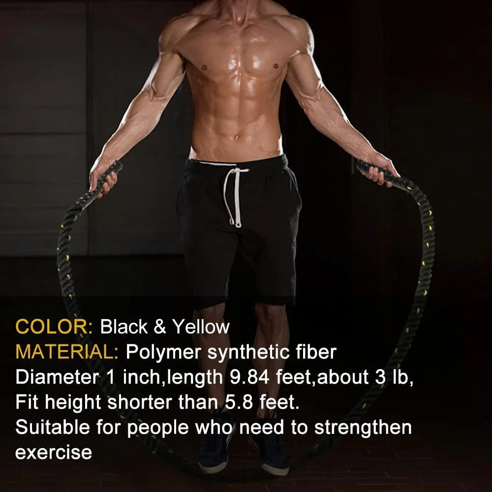 Heavy Jump Rope for Fitness Training Crossfit Battle Skipping Ropes Power Improve Strength Gym Exercise Weight Loss Equipment