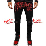 New Man Stretchy Jeans Black Skinny Hot Drill Punk Streetwear Biker Trousers Men's Washed Slim Fit Fashion Designer Pencil Pants