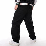 Plus Size Waist 30-46Inch Streetwear Baggy Jeans Men's Designer Clothes Embroidered Flower Wings Trousers Male
