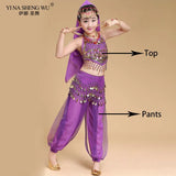 Kids Belly Dance Costumes Set Oriental Dance Costumes Girl Egypt Bollywood Indian Belly Dancing Clothing India 6 Color Dance Set