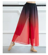 Modern Dance Costume Wide Leg Chiffon Practice Pant Elastic Waist Gradient Dance Pants Classical Dancing Wear For Women