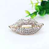 New 2024 Red Color Rhinestone Lips Brooches For Women Fashion Sexy Mouth Brooch Pin Shining Fashion Jewelry Gift