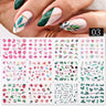 12 Designs Nail Stickers Set Mixed Floral Geometric Nail Art Water Transfer Decals Sliders Flower Leaves Manicures Decoration