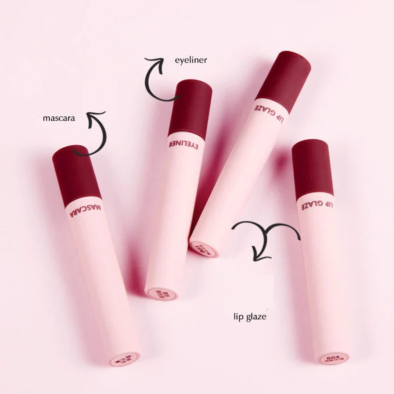 Cigarette Tube Makeup Combination Moisturizer Cosmetics Lipgloss Multiccolor Charming Kit,Nutritious Lip Glaze,Curling Eyelash