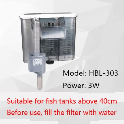 SunSun HBL Series Skimmer Hang On Up Waterfall Filter Water Pumps Hanging External Pump For 15-120L Aquarium Fish Turtle Tank