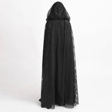 Court vintage lace hooded coat Hallowee dress punk Long cloaked women medieval skirt women european clothing Wizard cloak cape