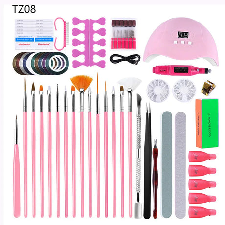 Manicure Set 36W UV LED Lamp Dryer With 12PCS Nail Gel Polish Kit Soak Off Manicure Set Gel Nail Polish For Nail Art Tools