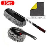 SEAMETAL Superfine Fiber Car Duster Suit Retractable Microfiber Car Dust Mop Home Cleaning Dust Removal Brushes Towels Kits