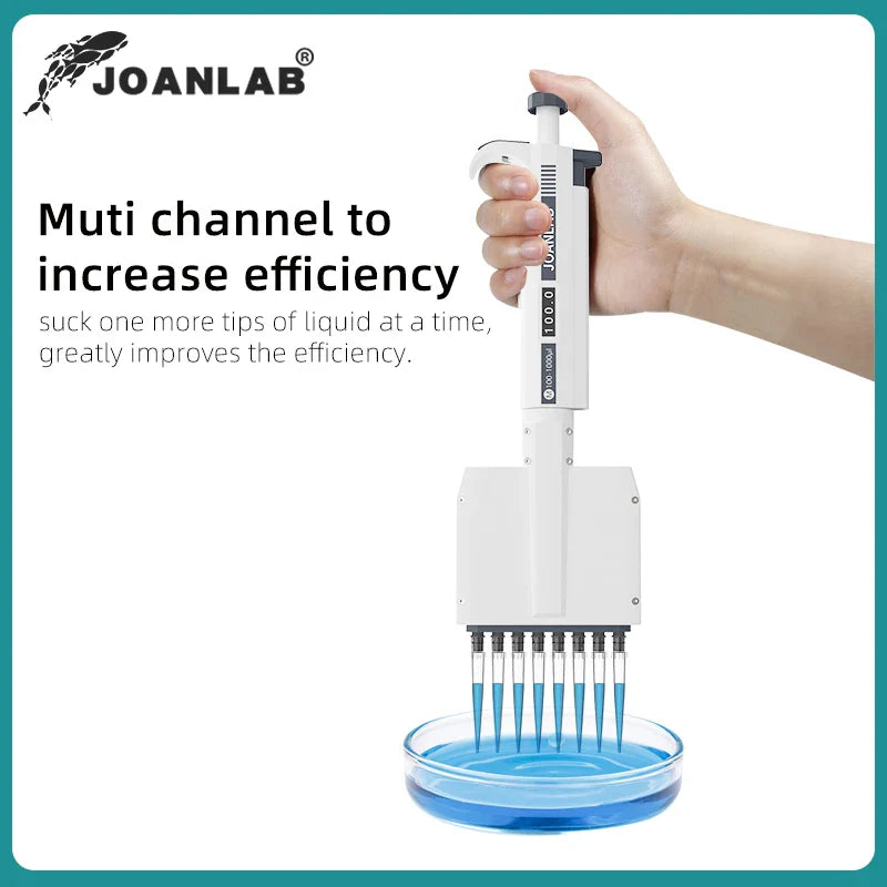 JOANLAB Multichannel Pipette Lab Supplies Variable Volume Micropipette 8 Channels 12 Channels Pipette Capacity: 0.5μl - 300μl