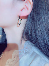 JUWANG New Exquisite Luxury Curve Temperament Earrings for Women Tassel Fashion Geometry Simple Classic Trendy Ear Stud Jewelry