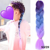 24Inch Synthetic Hair Extensions for Braids 100g/pc Jumbo Braiding Hair Kanekalon Colored Hair Pre Stretched Yaki Jumbo Braids