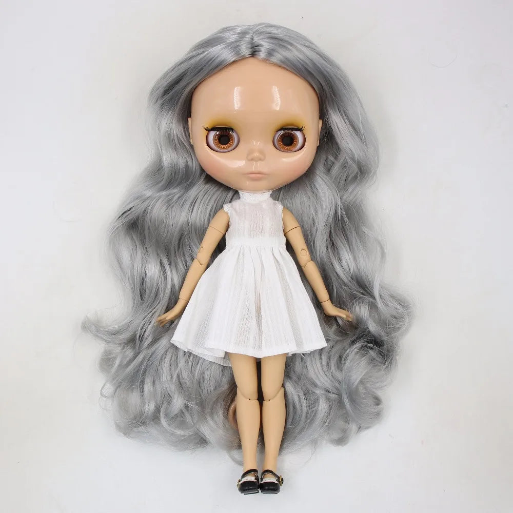 ICY DBS Blyth Doll 1/6 bjd toy joint body tan skin doll 30cm shiny face for DIY custom doll