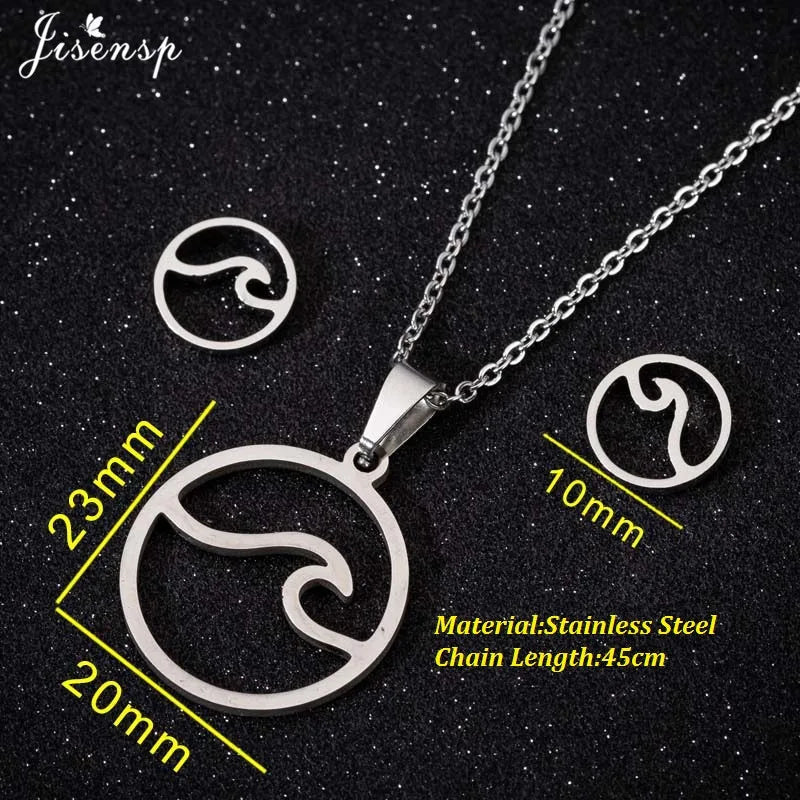 Cute Deer Cat Animal Jewelry Sets for Women Stainless Steel Triangle Star Moon Necklace Pendant Girls Christmas Accessories 2021