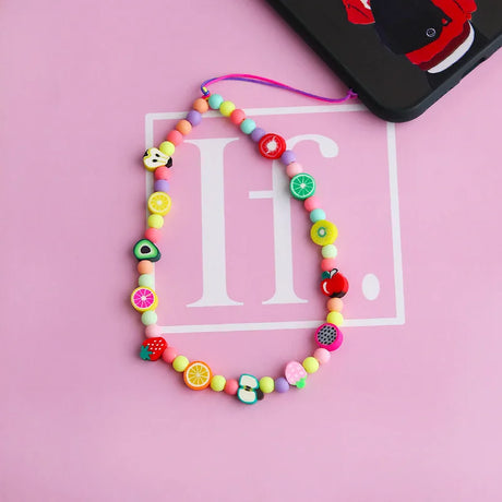 New Mobile Phone Chains Strap Lanyard Colorful Pearl Soft Pottery Rope Cell Phone Case Hanging Cord for Women Wholesale