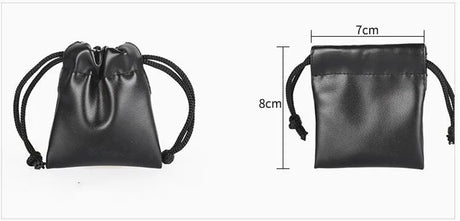 1pc High Quality PU Leather Soft Headphone Drawstring Bags Headset Earphone Data Cable Waterproof Storage String Bag Pouch