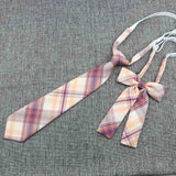 Hand-Made Necktie Bowtie Set High Quality Boy Girl School Suit Shirts Student Butterfly Striped Plaid 100%Cotton Accessory Trend