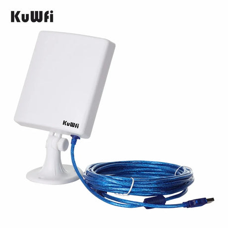 KuWfi 150Mbps Wifi USB Adapter For PC Outdoor Wifi Receiver High Gain 14dBi Antenna 5m Cable Network Card High Power Waterproof