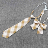 Hand-Made Necktie Bowtie Set High Quality Boy Girl School Suit Shirts Student Butterfly Striped Plaid 100%Cotton Accessory Trend