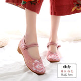 comemore Jacquard Embroidered Women Soft Bottom Ballet Flats Elegant Ladies Casual Strap Ballerinas Chinese Style Cotton Shoes