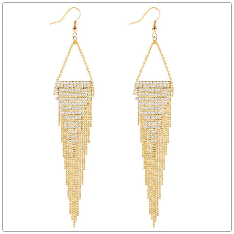 Baroque Long Tassels Dangle Earrings for Women Accessories Wedding Bride Big Water Drop Earring Fashion Jewelry Friendship Gifts