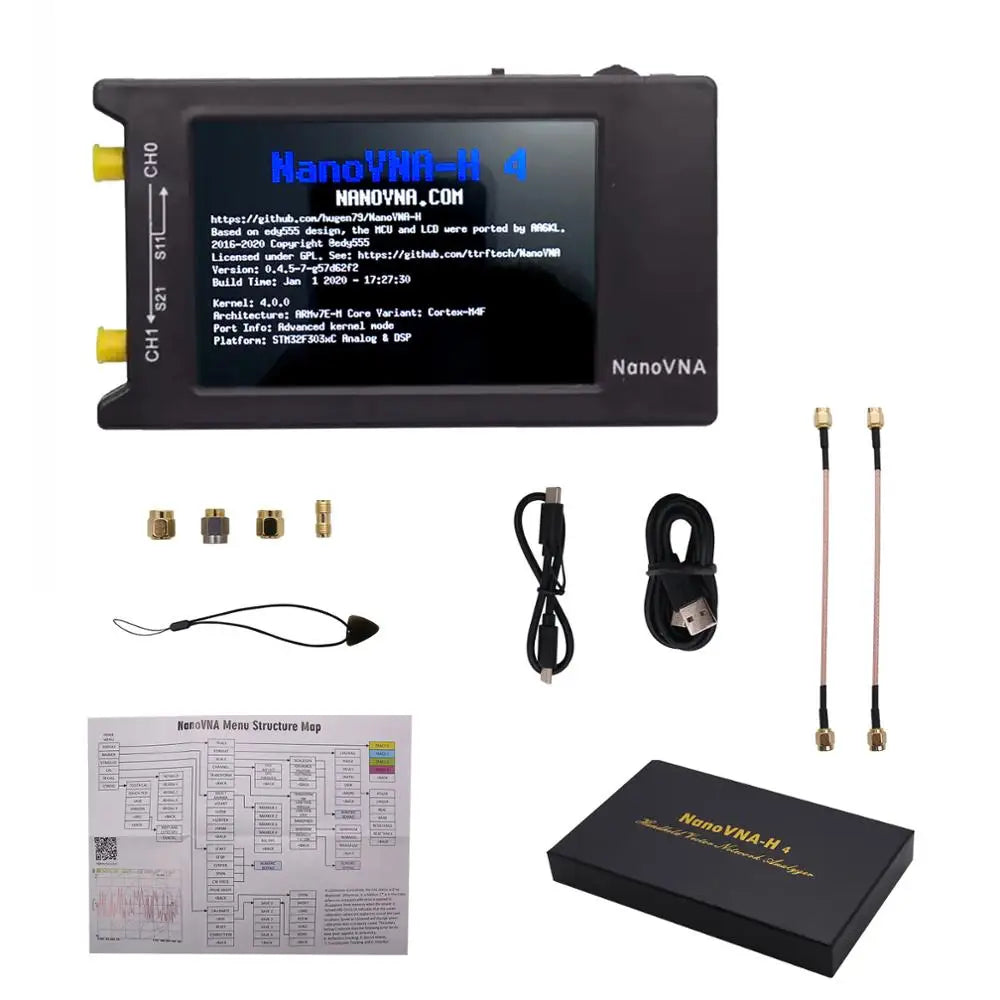 Original Hugen NanoVNA-H4 4.0" display 4.2 version 1950mAh battery Vector Network Analyzer HF VHF UHF Antenna Analyzer