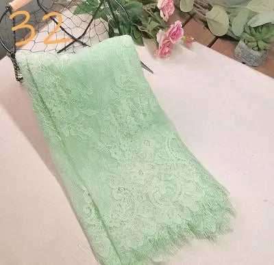 3m/lot Width 40cm Eyelash Lace Trim Purple  Green Pink For Clothing Accessory Dress Sewing Applique Costume Lace Fabric