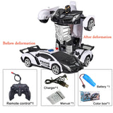 2IN1 Electric RC Car Transformation Robots One-key Deformation Car Outdoor Remote Control Sports Car Model  Children Boys Toys