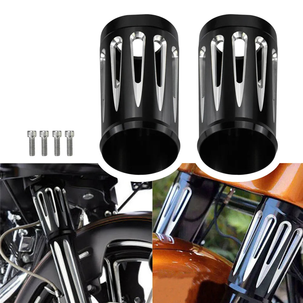 Motorcycle Front Upper Boot Slider Shock Fork Cover Absorber Aluminum For Harley Touring 1980-22 Electra Road King Street Glide