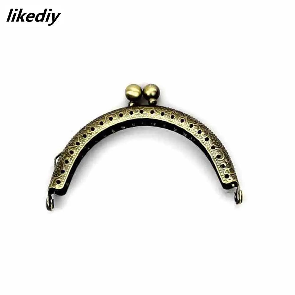 5 Pcs/Lot 8.5 CM Size Double Bead Semicircular Metal Purse Frame Kiss Clasp Clutch DIY Bag Accessory