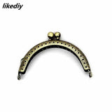 5 Pcs/Lot 8.5 CM Size Double Bead Semicircular Metal Purse Frame Kiss Clasp Clutch DIY Bag Accessory