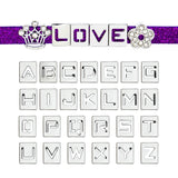 Wholesale 130pcs/lot  8mm A-Z Rhinestone Sliders Letters Slide Charms DIY Accessories Fit 8mm Wristband Pet Collar