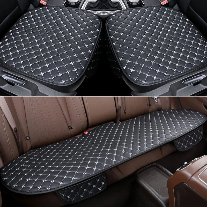 SEAMETAL Universal Car Seat Covers Pu Leather Car Seat Protector Four Seasons Car Seat Cushion Chair Carpet Pad Auto Accessories