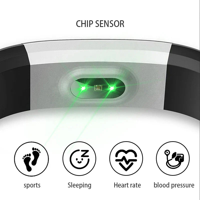 115 Plus Waterproof Smart Watch Wristband Fitness Tracker Pedometers Smart Bracelet Health Heart Rate Blood Pressure Monitor