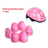 7Pcs/set Kids Boy Girl Safety Helmet Knee Elbow Pad Sets Children Cycling Skate Bicycle Helmet Protection Safety Guard