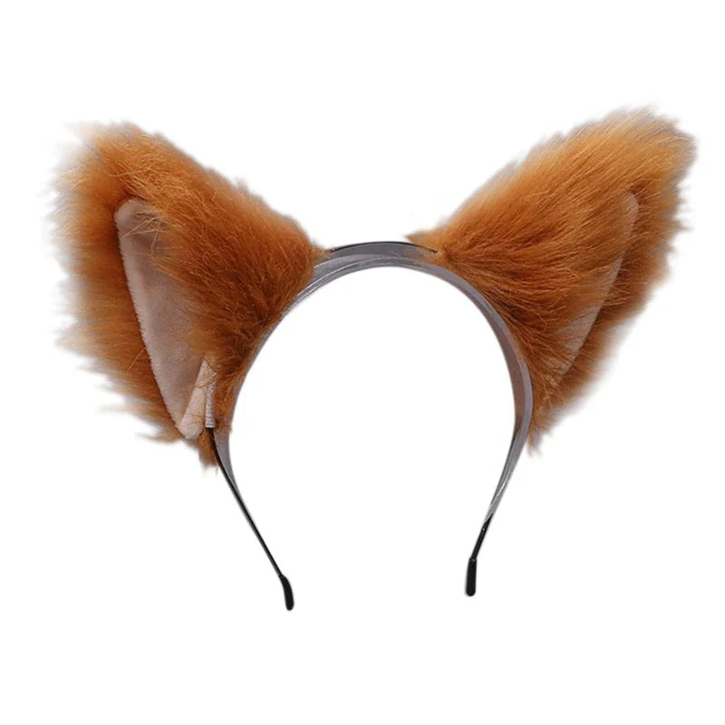 Women Anime Furry Animal Kitty Cat Ears Headband Kawaii Lolita Maid Hair Hoop Halloween Cosplay Party Fancy Headwear