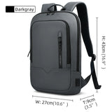 Heroic Knight Backpack Men Business Slim Work Waterproof 14" Laptop Bag USB Travel Backpack Women Outdoor School Backpack Black