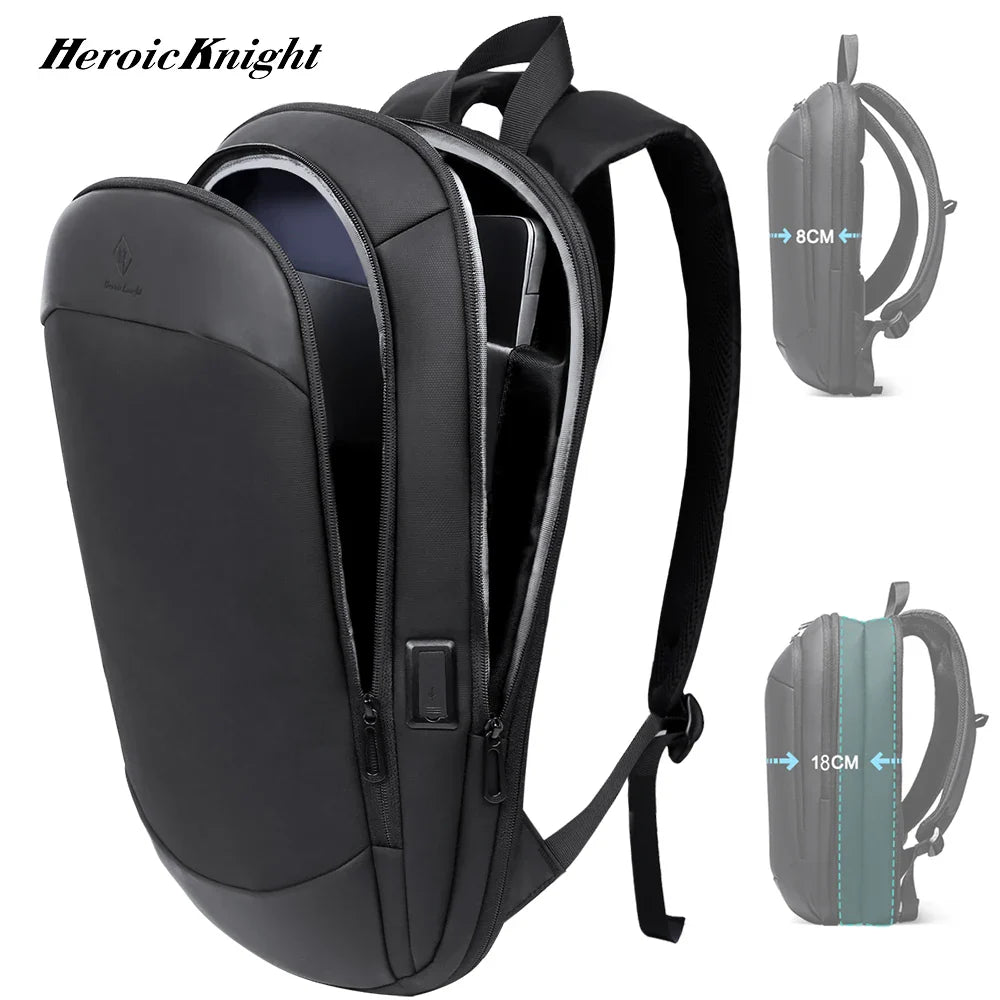 Heroic Knight Men's Backpack 17.3 Inch Waterproof Expandable Business Laptop Backpack With USB Charging Fashion Travel Backpack