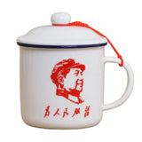 450m Nostalgic Classics Ceramic Cup With Lid China Mao Zedong Retro Drinking Glass Office Creative Tea Pot Imitation Enamel Mug