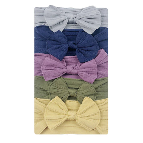 5pcs/Set Bowknot Elastic Hairband Baby Princess Christmas Day Gifts For Children Kids Toddler Girls Hair Accessories Headwear