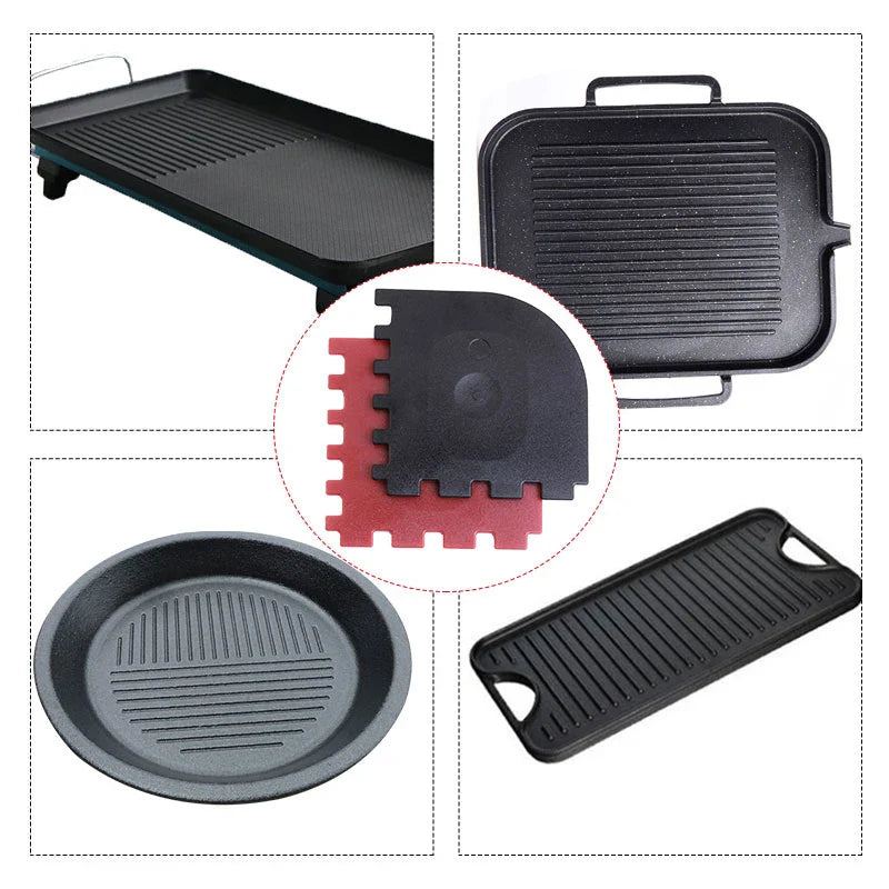 2pcs Set Durable Grill Pan Scrapers Cookware Cleaning Oil Dirt Scraper Barbecue Bbq Accessories Cleaner Kitchen Tools Cocina