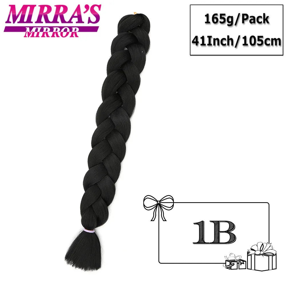 82 Inch Jumbo Box Braids Extensions Afro Synthetic Braiding Hair Ombre Hair for Twist Braid Support Wholesale Mirra’s Mirror